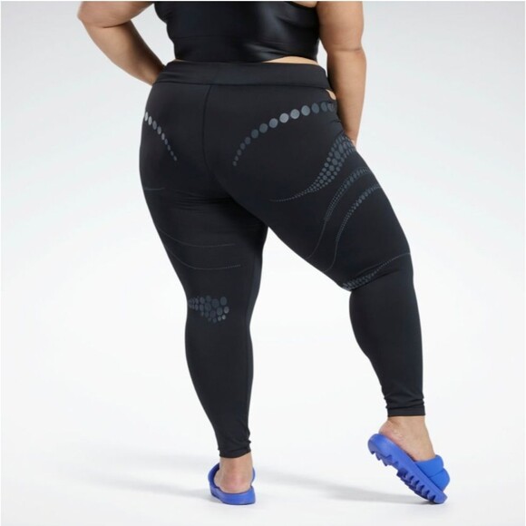 Cardi B x Reebok 4x 26/28 NWT Black Cut-Out Leggings GYM WORKOUT Activewear - Picture 5 of 16